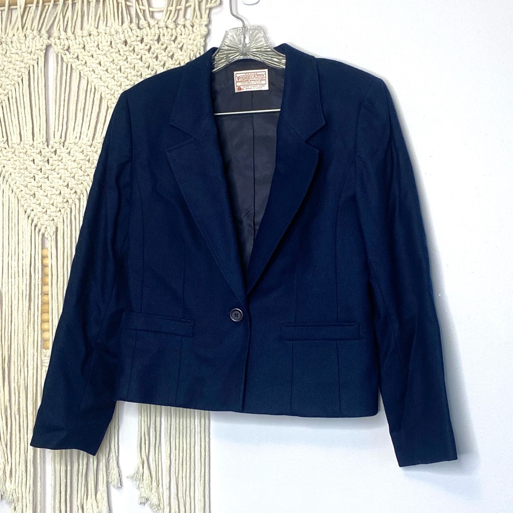 Pendleton Cropped Wool Blazer